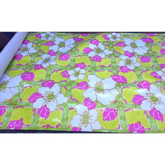 Vintage Psychedelic Floral Trellis Wallpaper Wallcovering Partial Roll READ - Picture 9 of 10